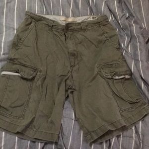 Olive green cargo shorts